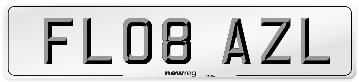 FL08 AZL Number Plate from New Reg